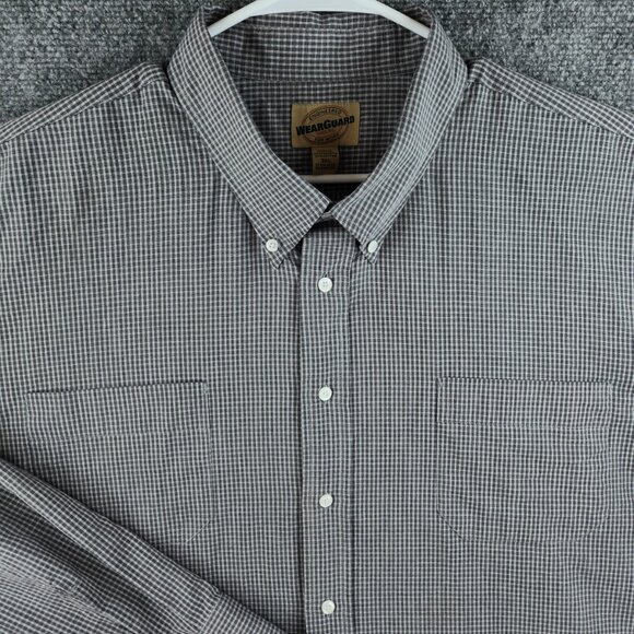 Wear Guard For Work Button Up Shirt 3XL Cotton Polyester Gray Check Adult Men - Picture 1 of 16